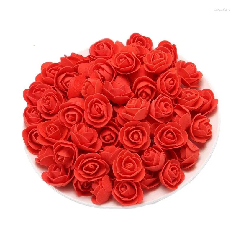 Dekorativa blommor 50st konstgjorda skum roshuvuden 3,5 cm blomma för diy bukett hem bröllop pe tee touch valentine gåva