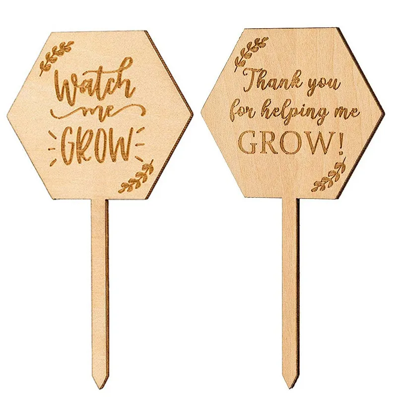 Dank u voor uw hulp bij het kweken van succulenten Tags Leraar Waardering Geschenken Houten Plant Stakes Etiketten voor Thanksgiving XBJK2305