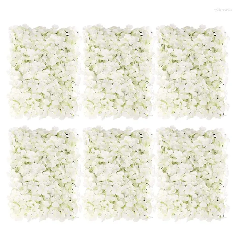 Party Decoration Flower Wall Panel 30 40 cm White Artificial 3D Silk Hortensea Mat for Wedding
