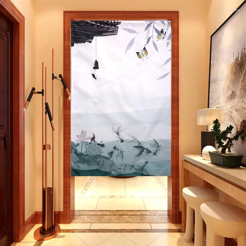 Gardin kinesisk bläck stil dekorativ dörr vardagsrum sovrum badrum kök japansk partition feng shui