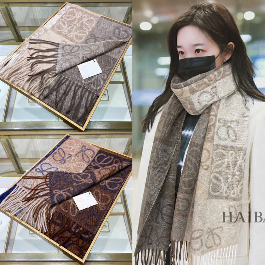Scarves Classic Designer Cashmere Warm Scarf Milk Tea Chess Card Checker Letter Double Sided Cashmere Scarf for Women Autumn and Winter Rowe Jacquard Wool Coup I089