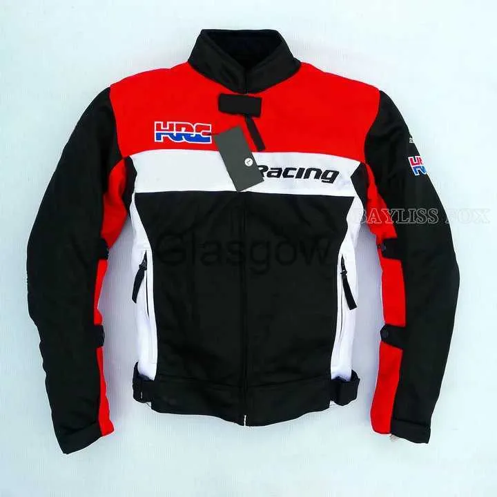 Motorcykelklädermoto för Honda HRC Jacket Racing Team Motorcykel ridning Summer Mesh Protective Offroad Coat med skydd X0803