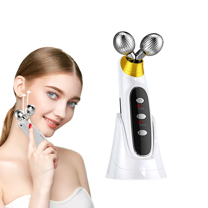 Massageador facial 3D EMS Roller Instrumento de beleza Antienvelhecimento Ferramenta de levantamento de rugas Recarregável V Face Emagrecedor 2023 230802