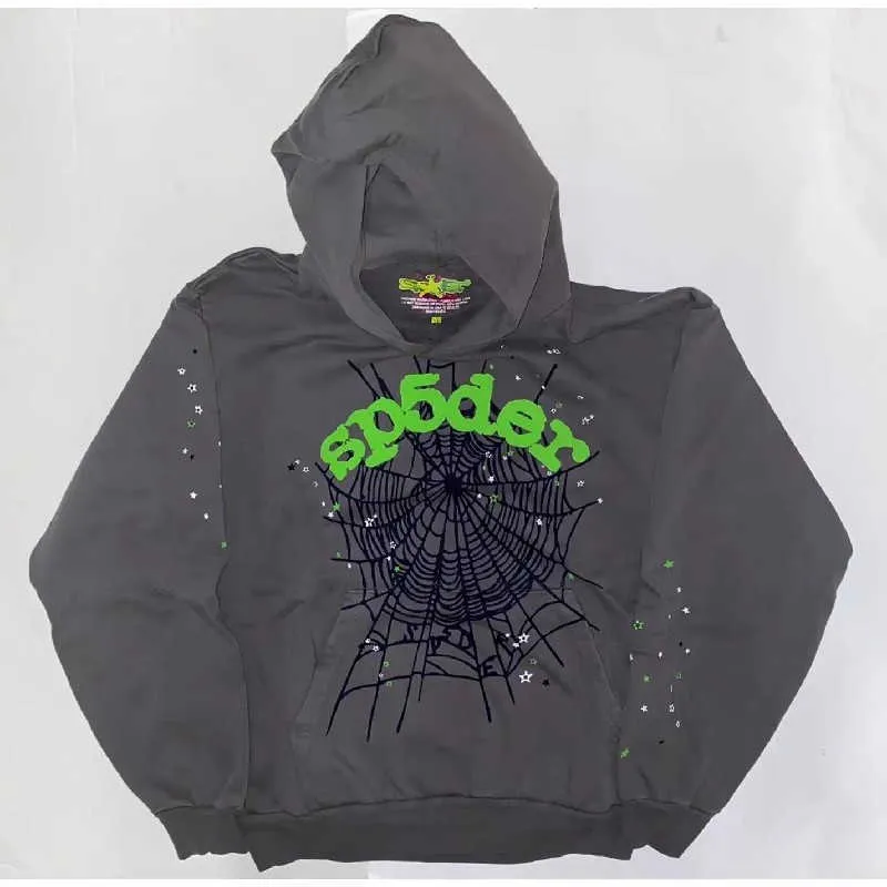 Sp5der Wait Web Hoodie Slate Grey