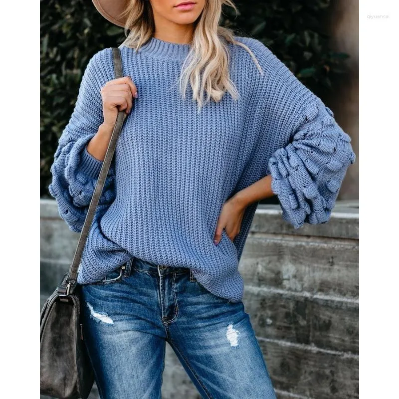 Winter Knitted Sweatshirt Womens Sweater Loose Fit Long Sleeves