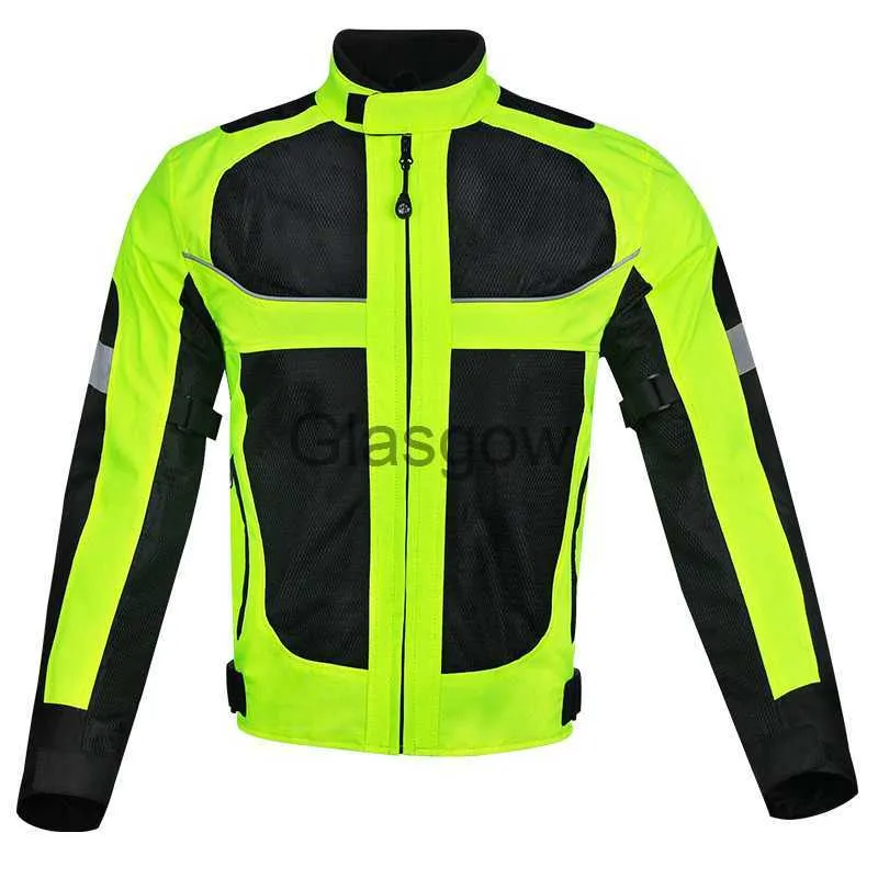 Vêtements de moto vert fluo veste de moto été maille respirante hiver chaud combinaison de course moto équitation vêtements d'avertissement réfléchissants x0803