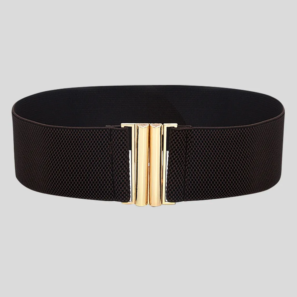 Andra modetillbehör Fashion Lady Wide Belts Women Wide Elastic Belt Buckle midjeklänning Stretch Belts 230802