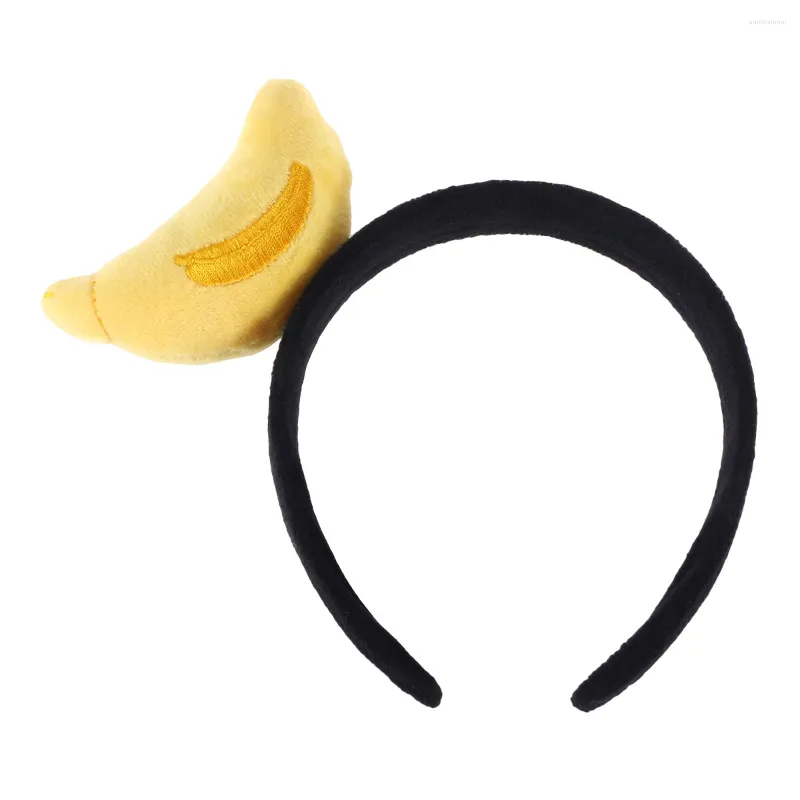 Bandanas Chouchous noirs pour accessoires de fête de cheveux Peluche de fruits drôle