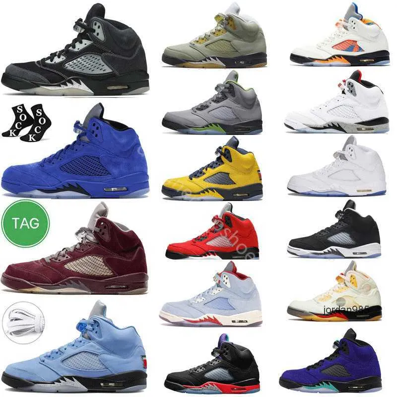 2024 Jumpman 5 5s Zapatillas de baloncesto para hombre Aqua Crimson Bliss Burgundy Green Bean Racer Blue UNC Oreo Black Metallic Mars For Her Easter Men Outdoor Sports Trainers