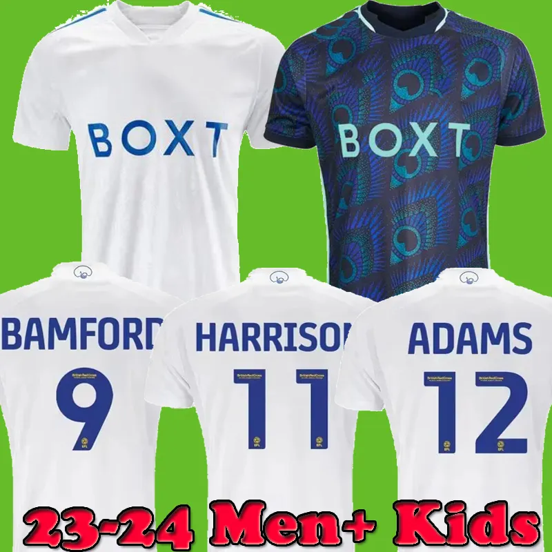 2023 2024 BAMFORD Leeds Unitedes Soccer Jerseys Ampadu Aaronson Gyabi JAMES 23 24 Sinisterra Adams Kristensen Marc Roca HARRISON Men Kids Football Shirts SET
