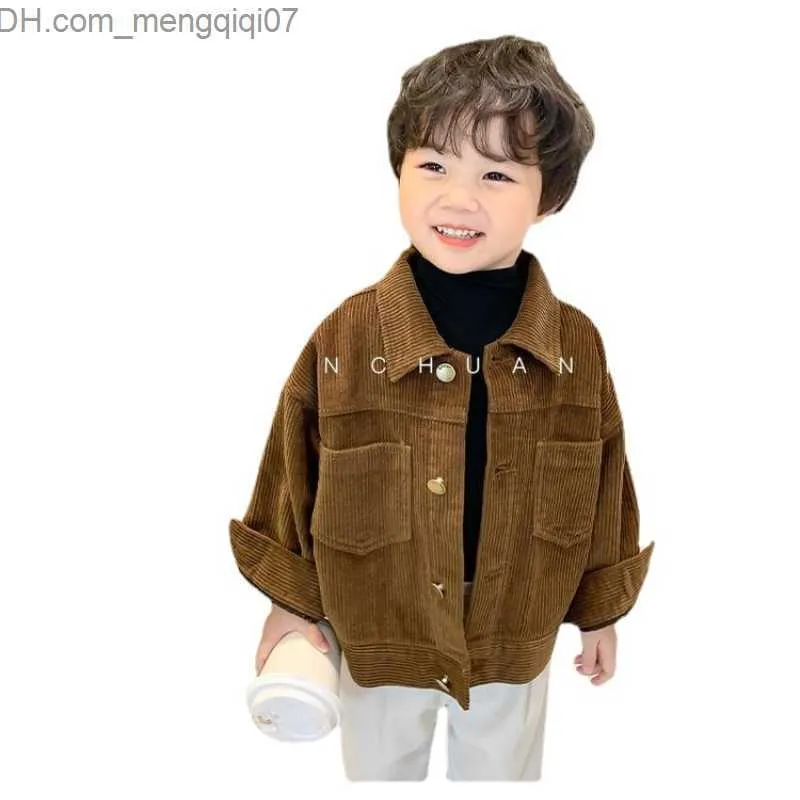 Girl's Dresses Jackets 1-7-åriga Children's Boys 'Baby Coat New Korean Version Baby Boys' Corduroy Casual Autumn Jacket Children's Girls 'Shirt Jacket Z230803