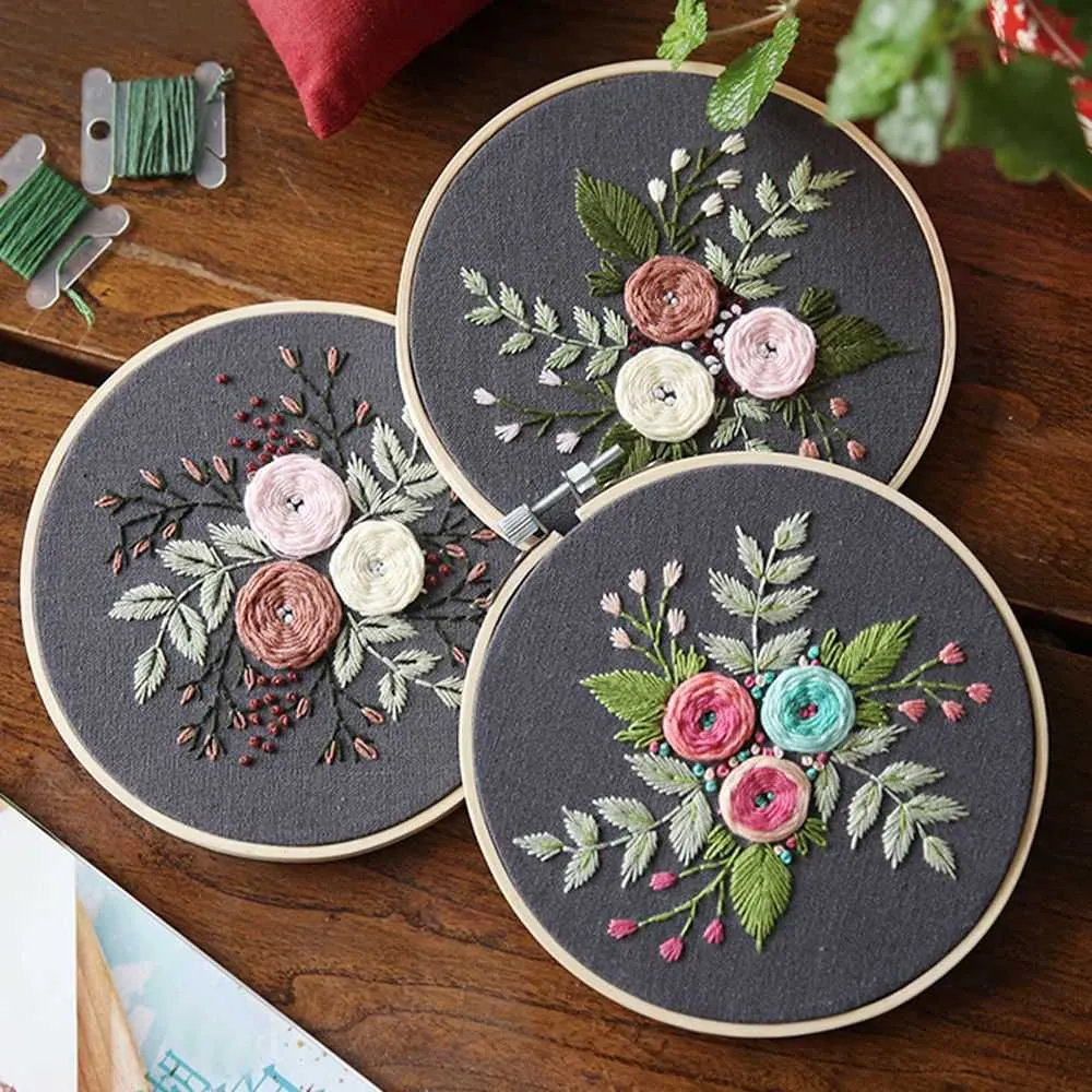 Produtos de estilo chinês Bordado Diy Bordado de bordado para iniciantes Cross Stitch Flor Mão de trabalho costurando pintura de bordado de bordado decoração