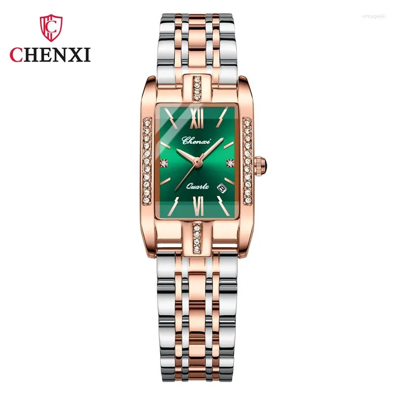 Wristwatches CHENXI Luxury Bracelet Women Diamond Watch For Ladies Fashion Quartz Waterproof Watches Womens Rose Gold Clock