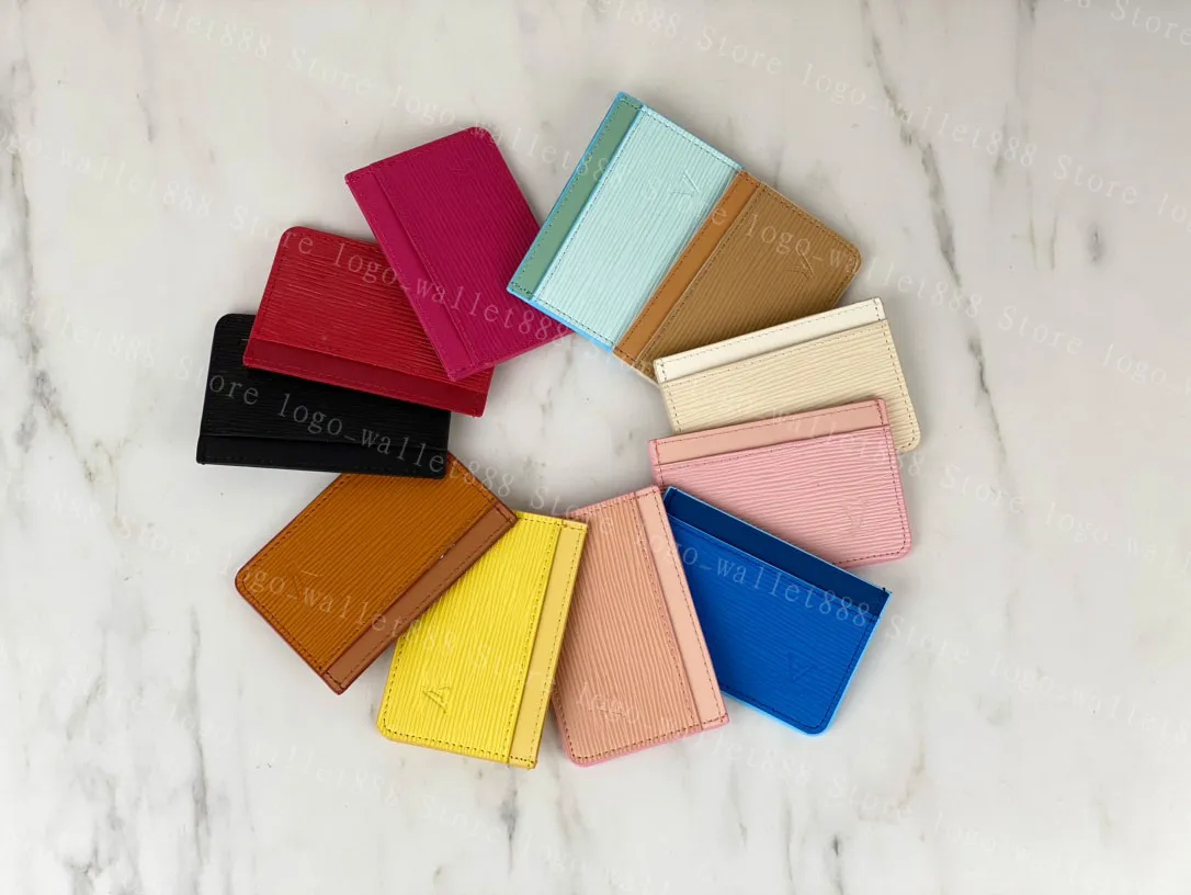 2023 Designer Card Holders for women men Water ripple genuine leather wallet coin purse 11 colors M80322