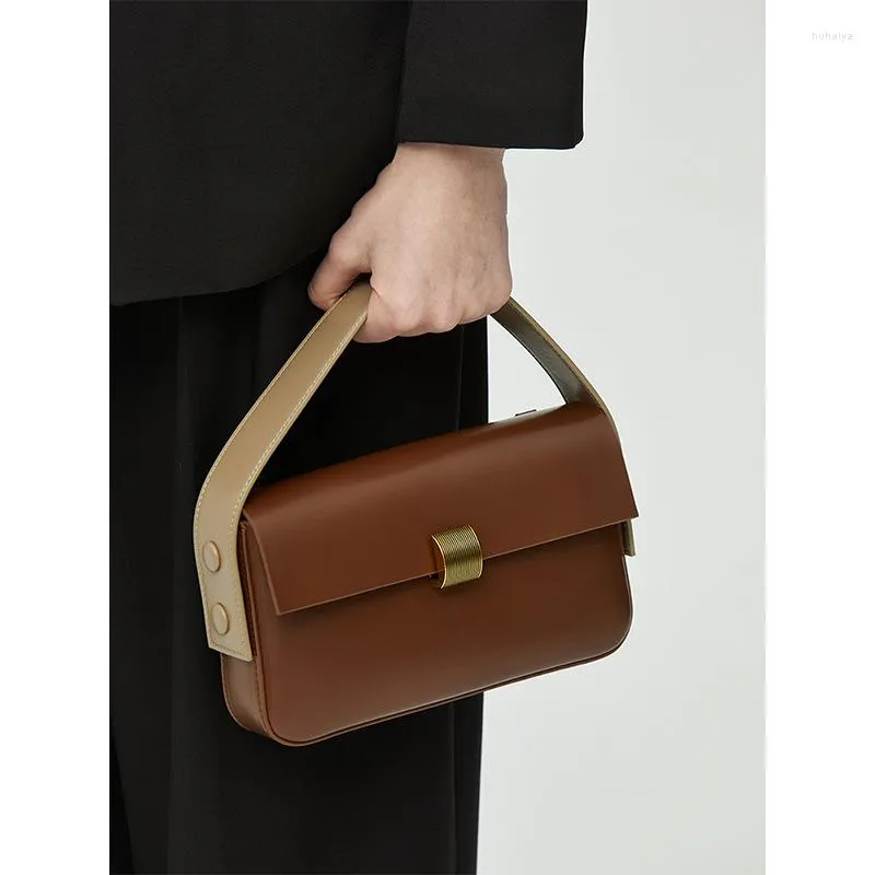 Sacs polochons Maxdutti 2023 Messenger petit sac carré femmes Style français mode bureau dames en cuir sac à main élégant rétro épaule