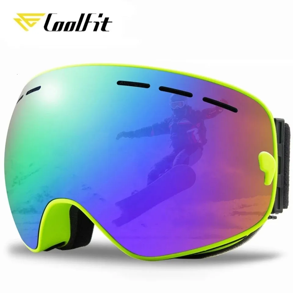 Skibrille Coolfit Doppelschichtige Antibeschlag-Skibrille Schnee-Snowboardbrille Schneemobilbrille Männer Frauen Outdoor-Sport Skibrille 230802