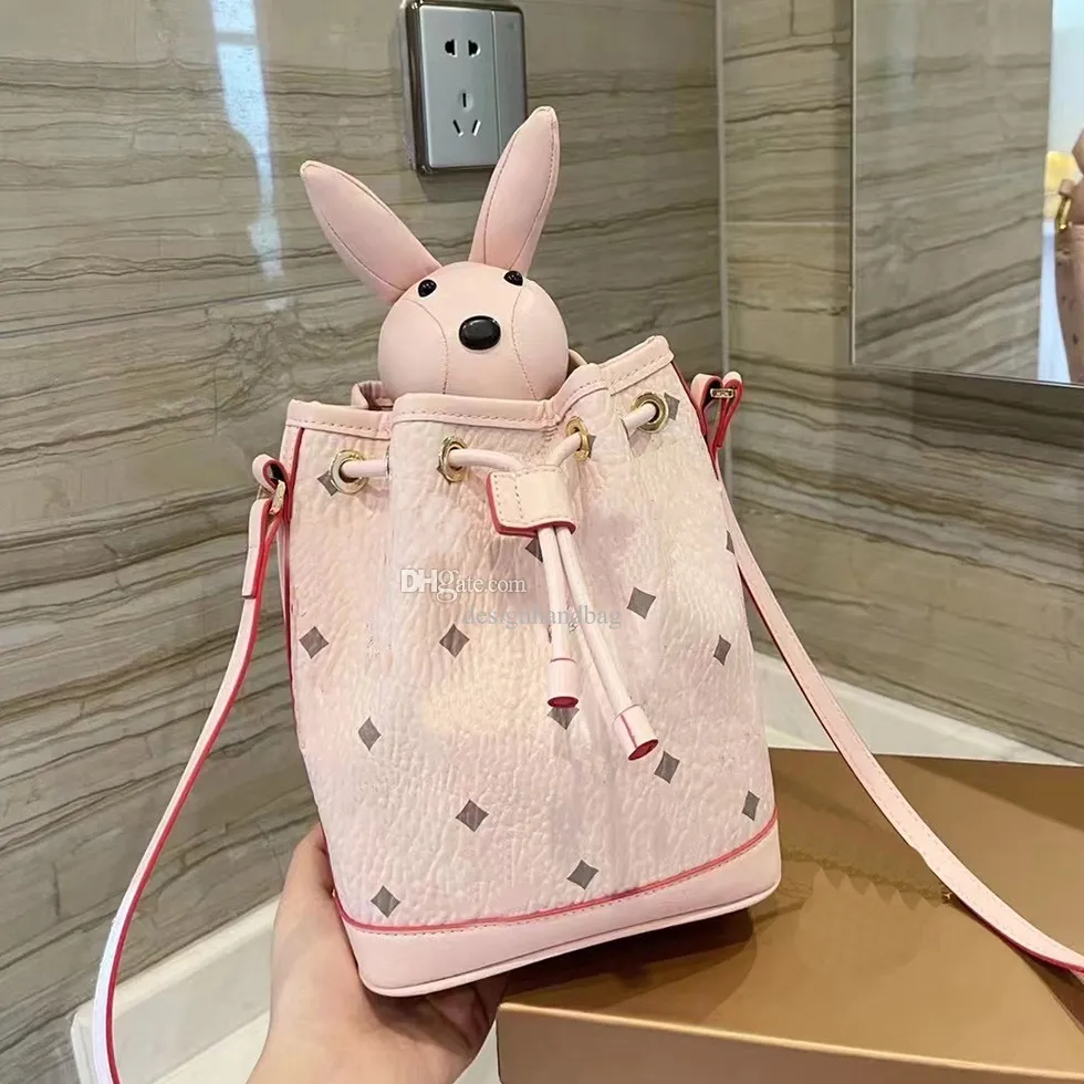 Designer Mini Rabbit Bucket Bag Femmes Exquis et Élégant Petits Sacs Corporels Casual et Polyvalent Une Épaule Portefeuille Mobile Coin Totes