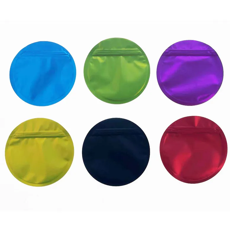 Packaging bag Plastic Bags Mylar packing resealable Zipper Packs stand up pouch sour circle six colors wholesale