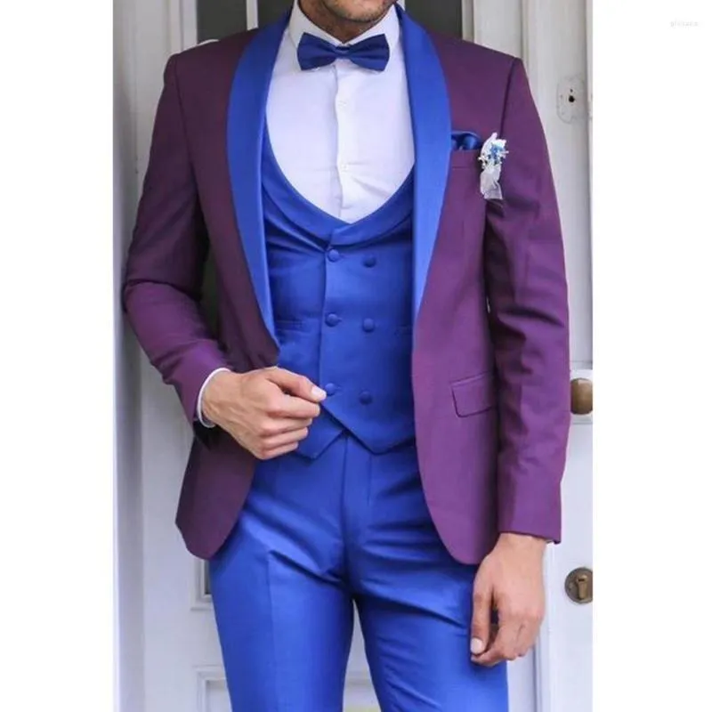 Men's Suits 2023 Custom Made 3 Pieces Men For Wedding Double Breasted Vest Groom Set Slim Fit Tuxedos Jacket Pants