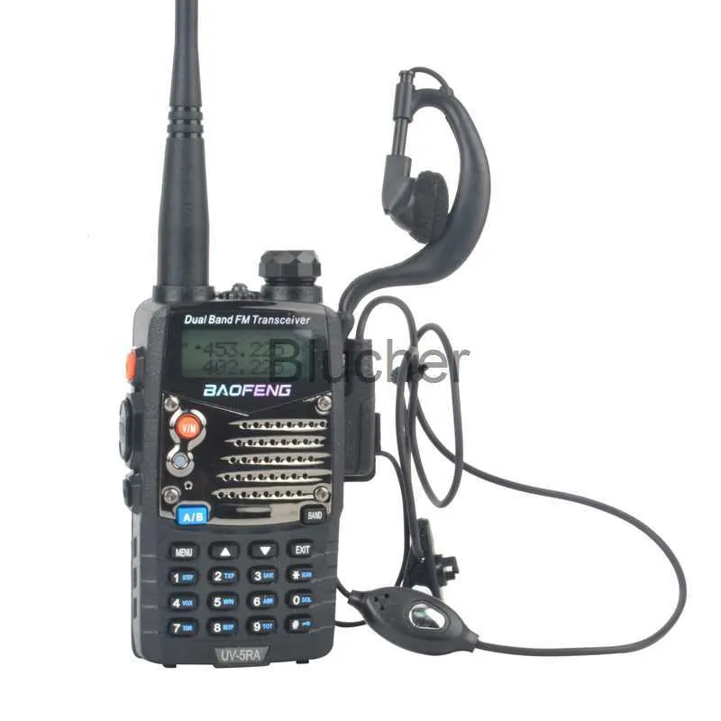 Walkie Talkie BAOFENG walkie talkie UV5RA VHFUHF Dual band 5W 128CH Rádio FM portátil bidirecional com fone de ouvido x0802