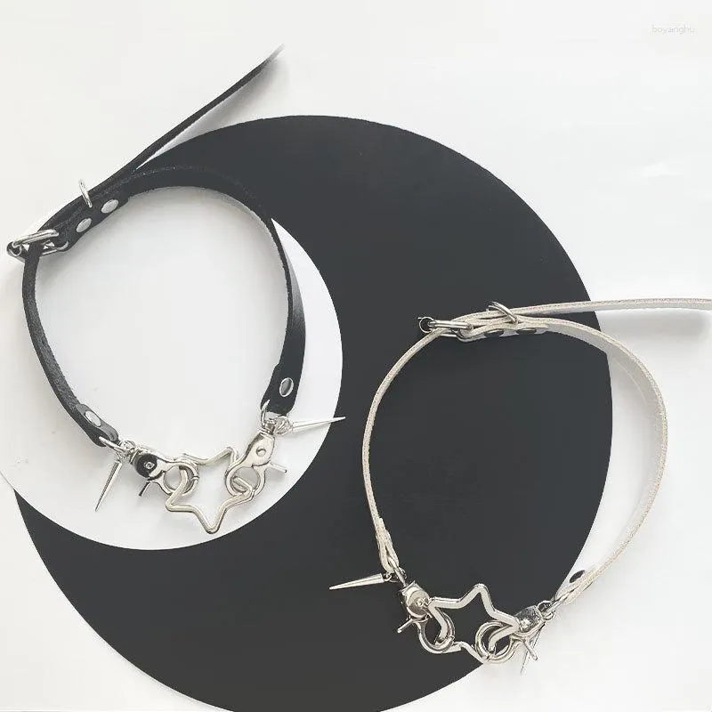 Ras du cou Punk étoile à cinq branches Chokers collier Rivet métal à la mode pour les femmes rétro Rock Hip Hop charme gothique Y2k bijoux cadeau