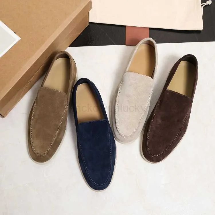 Loro Piano Loro Pianaa Ayakkabı Beyaz Talize İş Erkek Lp Gündelik Deri Ayakkabılar Deri Slip-On Ayakkabı Yazı Yürüyüşü Moccasin Moda Ayakkabıları