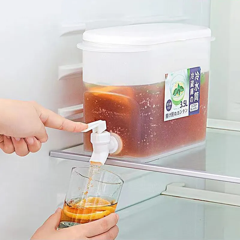 Gobelets Seau À Eau De Grande Capacité Avec Robinet Maison Réfrigérateur Boisson Glacée Jus Fruits Théière Bouilloire À Glace Distributeur 230802