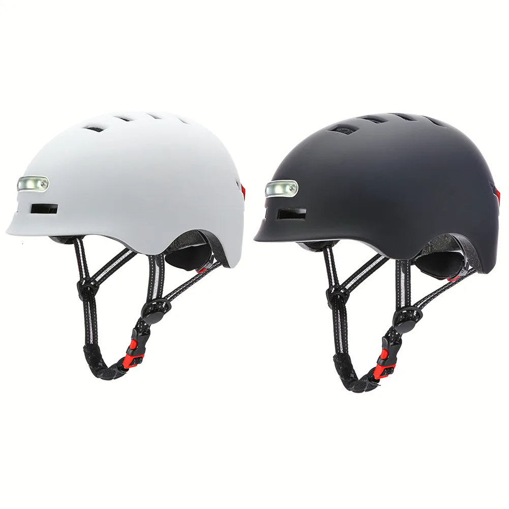 Casques de vélo Casque avec voyant d'avertissement Casque de voiture d'équilibre de vélo intégré Sports de plein air Voiture électrique Kick scooter chapeau d'équitation 230803