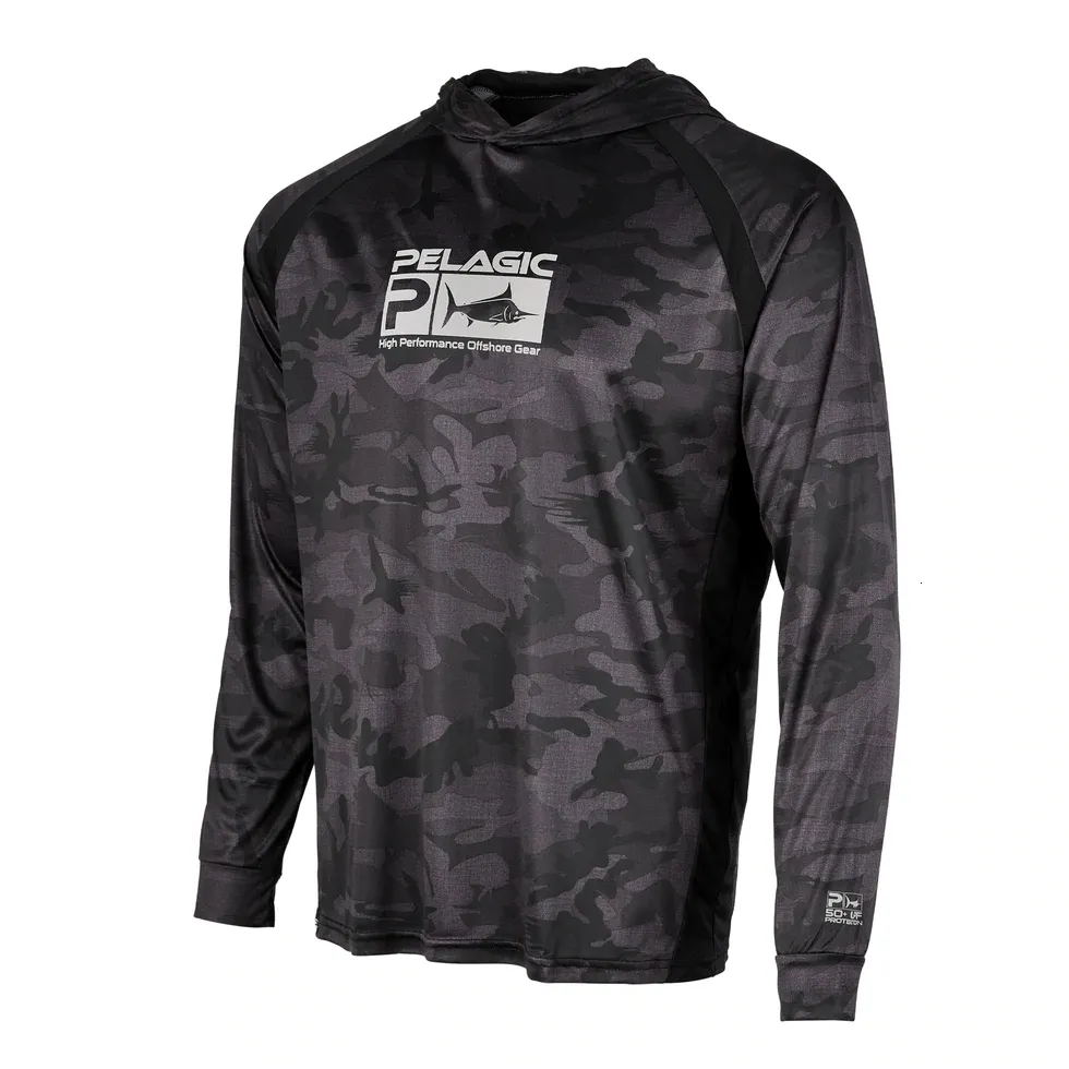 Mens Camouflage Fishing Performance Shirt With Sun Protection And