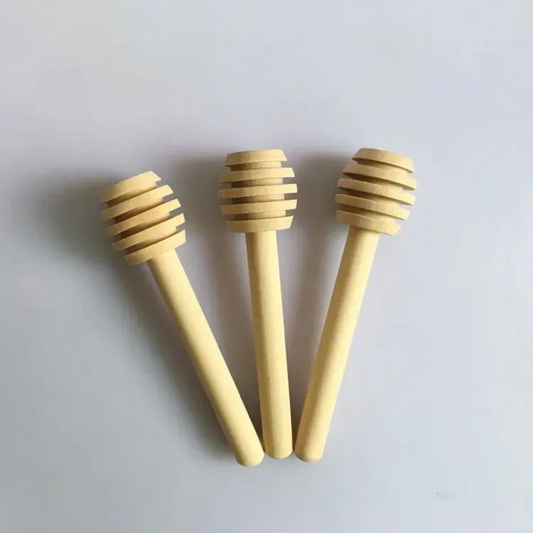 Honey Stir Bar Mixing Handle Jar Cuchara Práctico 1Pc Wood Dipper Long Sticks Suministros Honeys Herramientas de cocina Mini Wooden Stick DH9876 LL