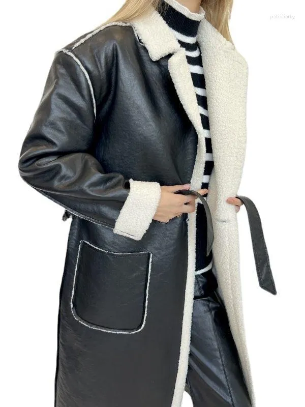 PU Leather Slim Velvet Women's Coat PU Leather Slim Velvet Women's Coat