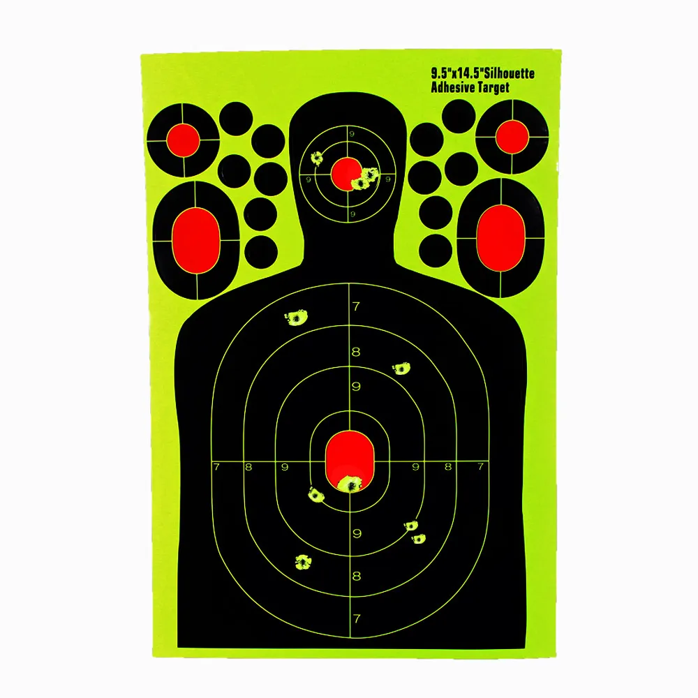 Effetto Splash di Humanoid Shooting Target Paper Adesivo fluorescente Addestramento alla caccia HW84