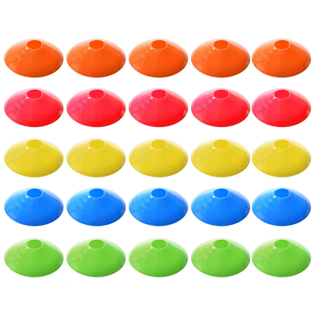 Balls 25 Pieces Football Training Disc Plastic Soccer Marking Coaching Cones Portable Sport Basketball Skateboard Training Beginners 230803