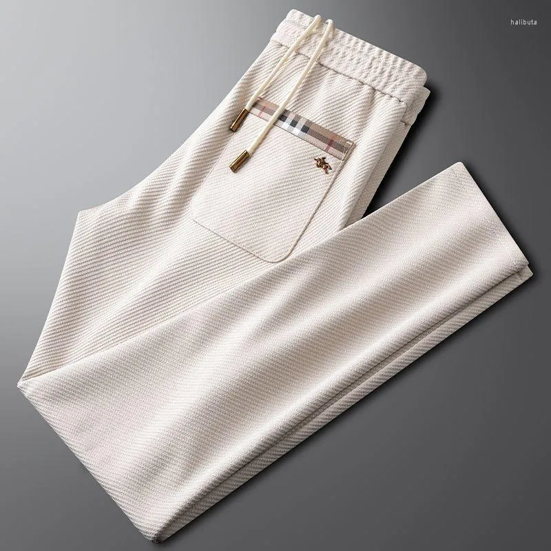 Men's Pants 2023 Khaki Casual Fashion Slim Straight Knit Sweatpants