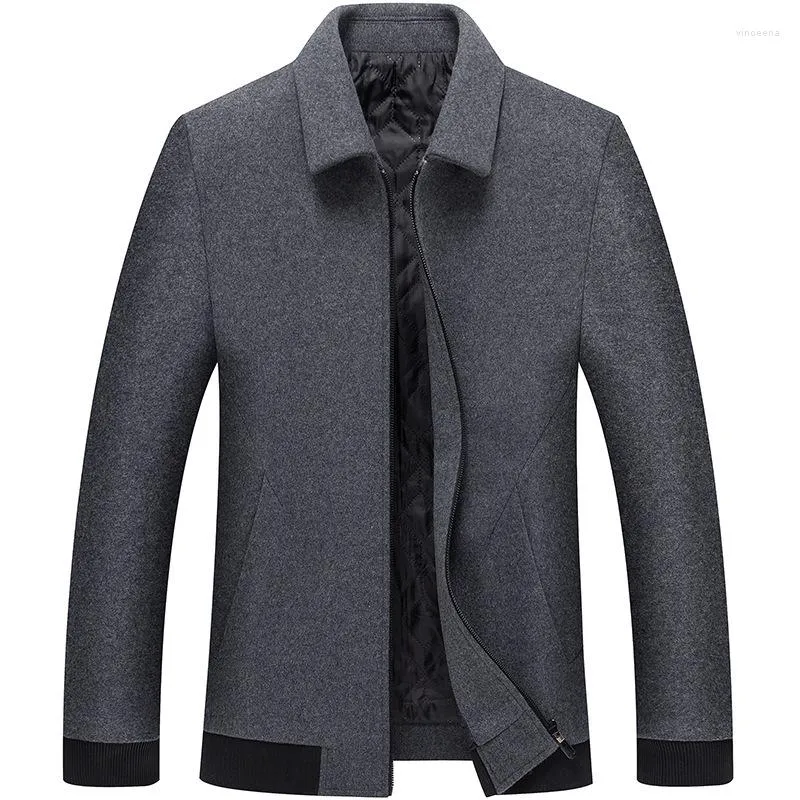 Heren Jassen Mannen Kasjmier Wollen Jassen Business Casual Revers Hoge Kwaliteit Mannelijke Lente Herfst Zwarte Kleding 4XL