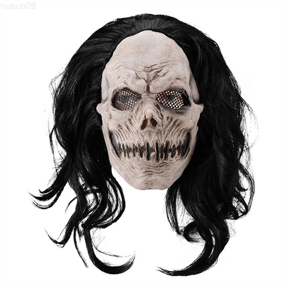 Maschere per feste Maschera di Halloween spaventosa Terrore Fantasma Diavolo Maschera per feste in maschera Spaventose Maschere di zombi alieni biochimici L230803