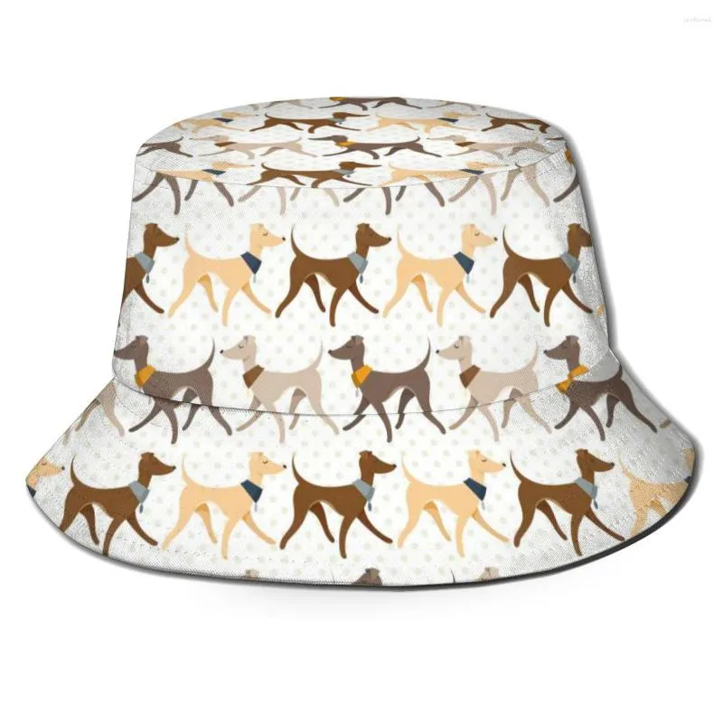 Berets greyhound zabawne nadruki wiadra czapki swobodne na świeżym powietrzu panama cap unisex sun shad