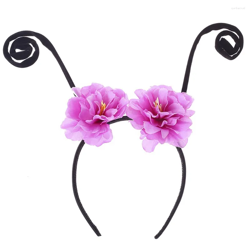 Bandana Ant Antenne Hoofdband Bloem Hoofddeksels Vrouwen Halloween Hoepel Haar Decor Fluwelen Tape Po Prop Haarband Miss Bloemen Hoofdbanden