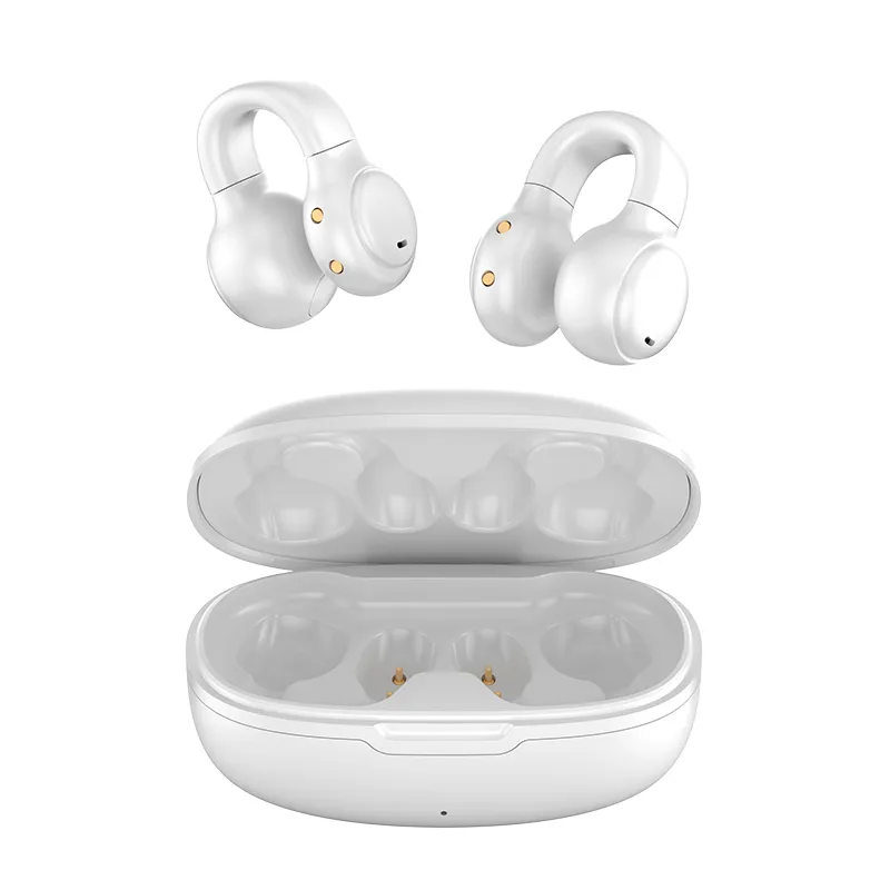 Auricular de conducción ósea con gancho para la oreja Bluetooth 5.3 Reducción inteligente de ruido sin fugas de sonido Batería de alta capacidad Larga duración, cómodo de llevar