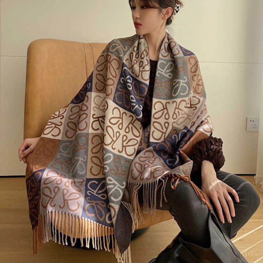 Classic designer cashmere High quality scarf for women in autumn and winter new core spun yarn with gold thread soft large shawl double-sided warm