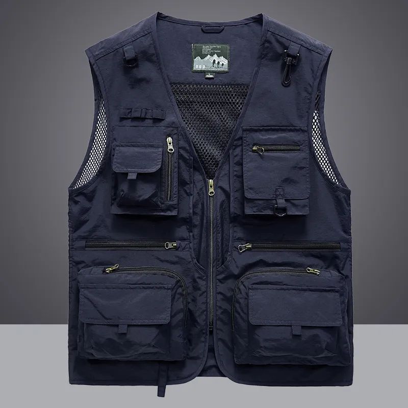 Herenvesten Waistcoat Vest Jacket Men Multi-Pocket Classic Male Mouwess Coat Outdoor Pographer Fishing Jackets 5xl Vest Travel Dessen 230803