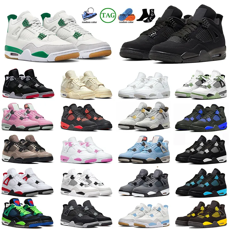Black Cat 4s Jumpman 4 Designer Shoes Outdoor Sneakers White Oreo Red Thunder Sail University Blue Bred Cactus Jack Tour Yellow Basketball Trainers