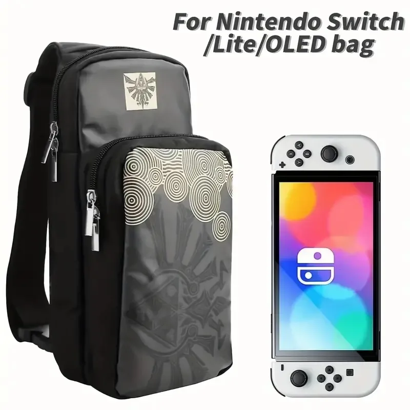 Portable Bag For Nintendo Switch/Lite/OLED Portable Bag, Crossbody Bag, Portable Sling Suitcase, Waterproof Backpack Carrying Crossbody Shoulder Chest Gaming Bag