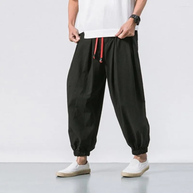 Pantalons pour hommes élégants poches taille moyenne Baggy été hommes pantalons Hip Hop pour Jogging course Fitness