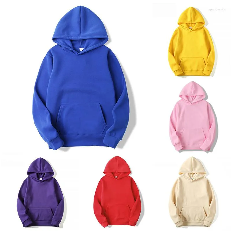 Erkek Hoodies Katı Uzun Kollu Haruku Erkekler Pullover Sweatshirt Hooded Bluz Üstleri Ceket Sıradan Cepler Düz Spor