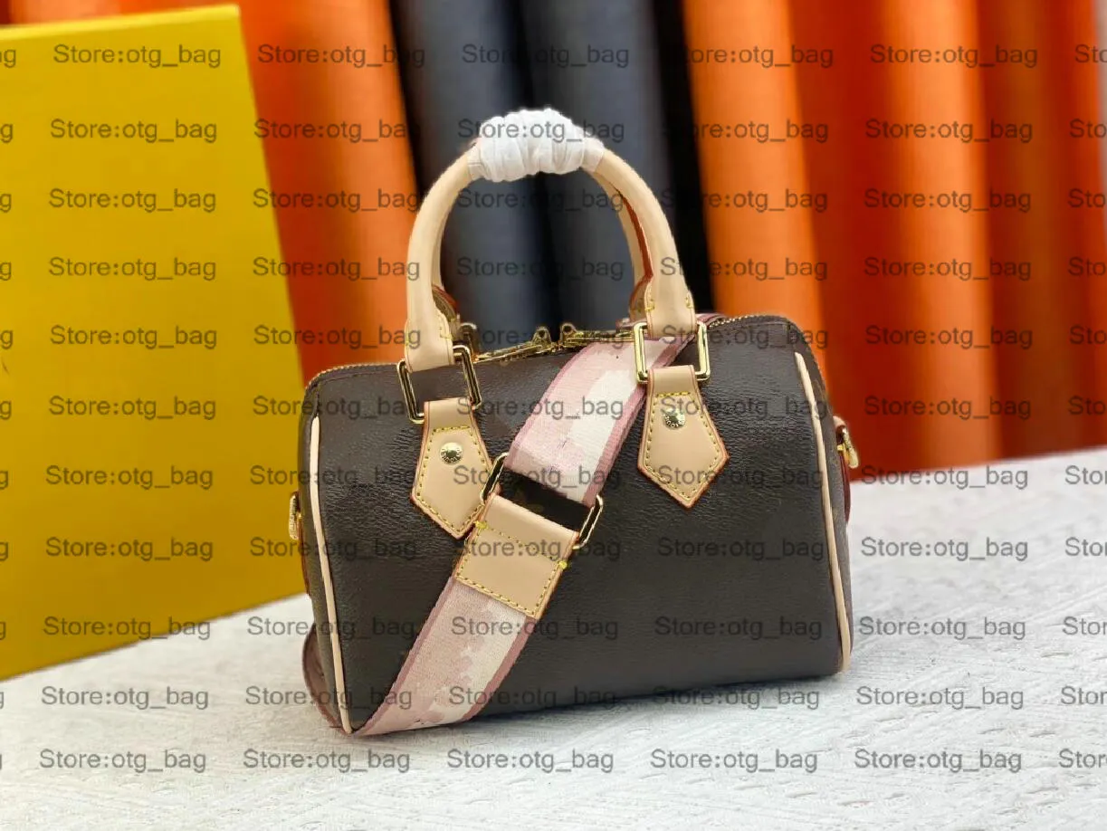 M46594 M46234 Speedy Bandouliere 20 Women Designer Torby Monogram torebki Dwa uchwyty Tkające paski Różowe i pomarańczowe akcenty krzyżowe Body Body torebki M45948