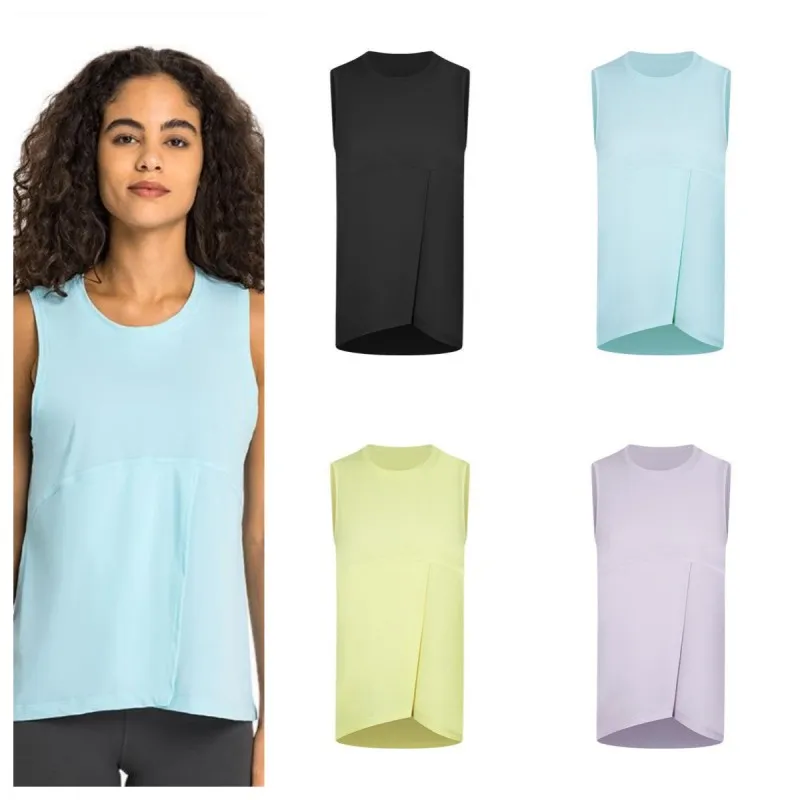 Nuova tuta da yoga da donna all'aperto senza maniche esercizio fitness estate traspirante t-shirt casual Quick Drive che assorbe il sudore