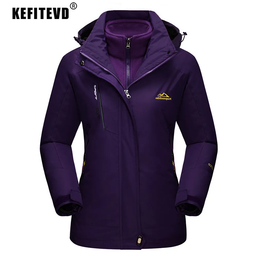 Herenjacks KEFITEVD 2 in1 dames winter ski-jacks fleece warm thermisch sneeuw waterdicht jack wandelkleding outdoor windjack jassen 230803