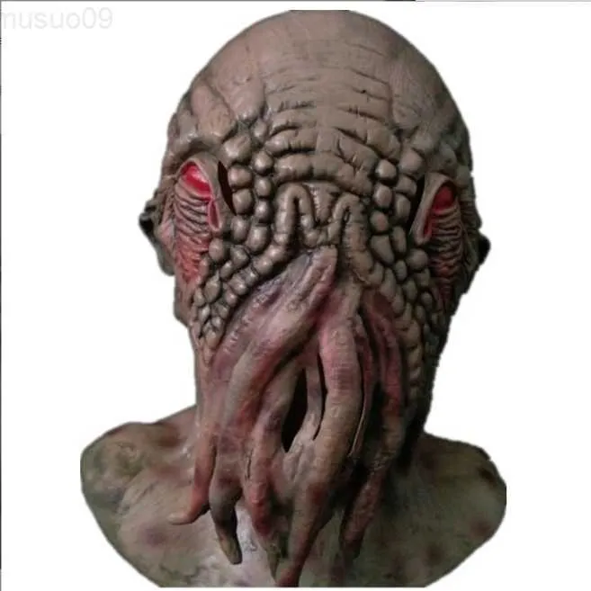 Маски для вечеринки Lovecraft Cthulhu Monster Monster Alien Octopus Mask Mask Halloween Fancy Dress Props Страшное животное Mask L230808