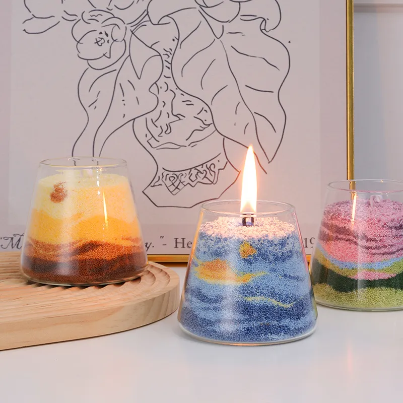 Ароматизированная свеча DIY серия искусств домашняя спальня песчаная живопись свадебная спутника ароматизированная свеча